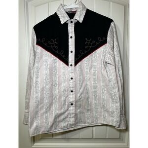 VINTAGE CAMEO ROSE WOMEN'S BUTTON DOWN WESTERN LONG SLEEVE SHIRT SIZE 9/10